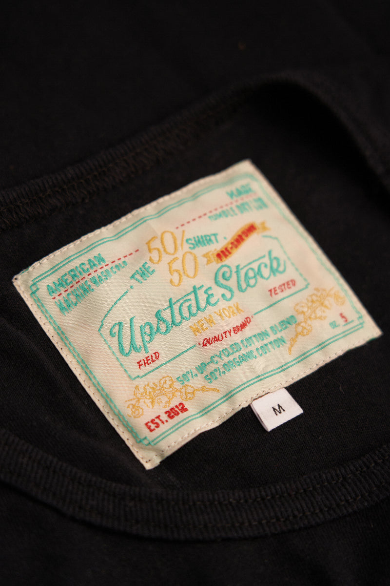 The 50/50 Shirt - POCKET TEE - Piece Dyed Black