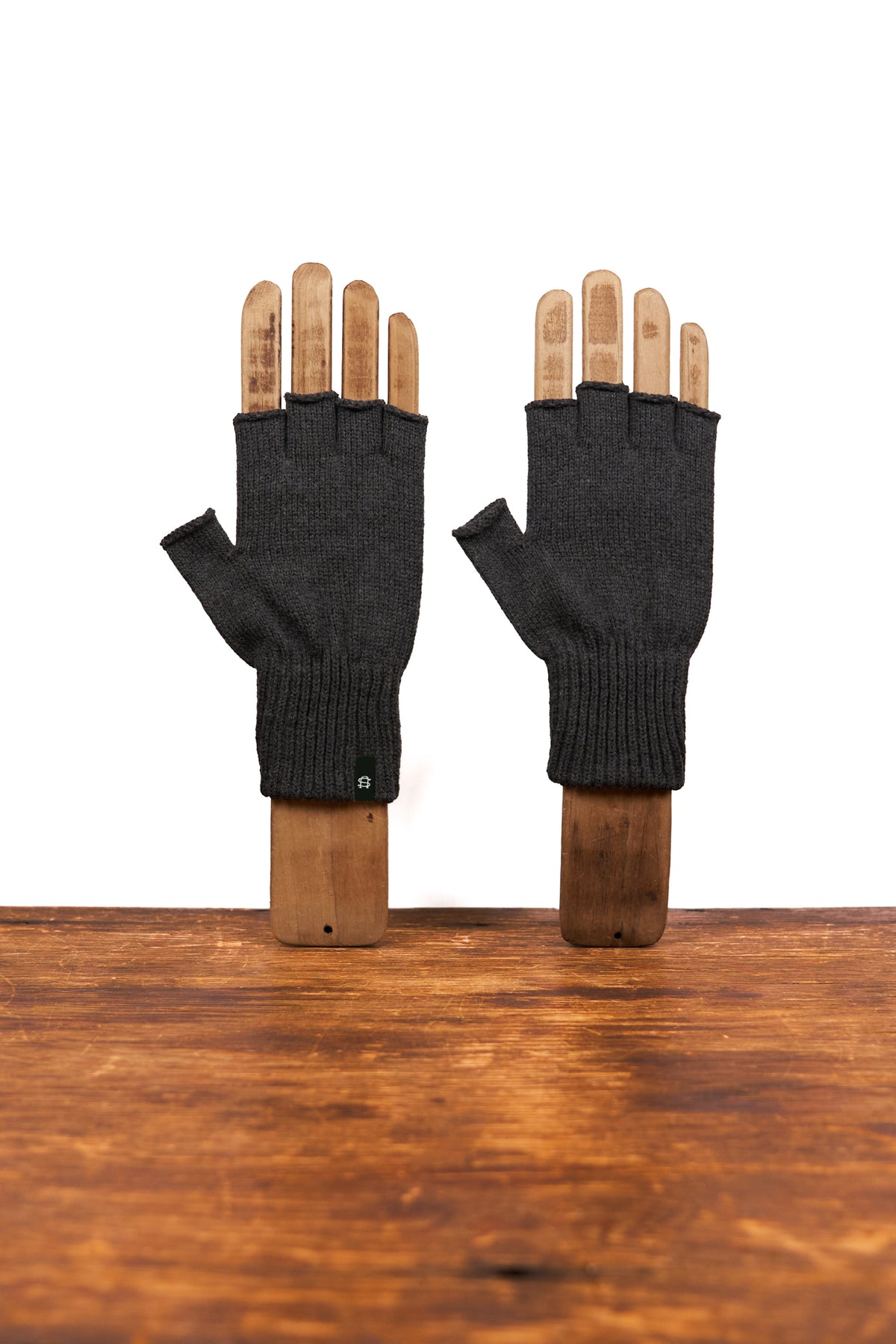 Charcoal Merino Wool and Recycled PET Fingerless Gloves