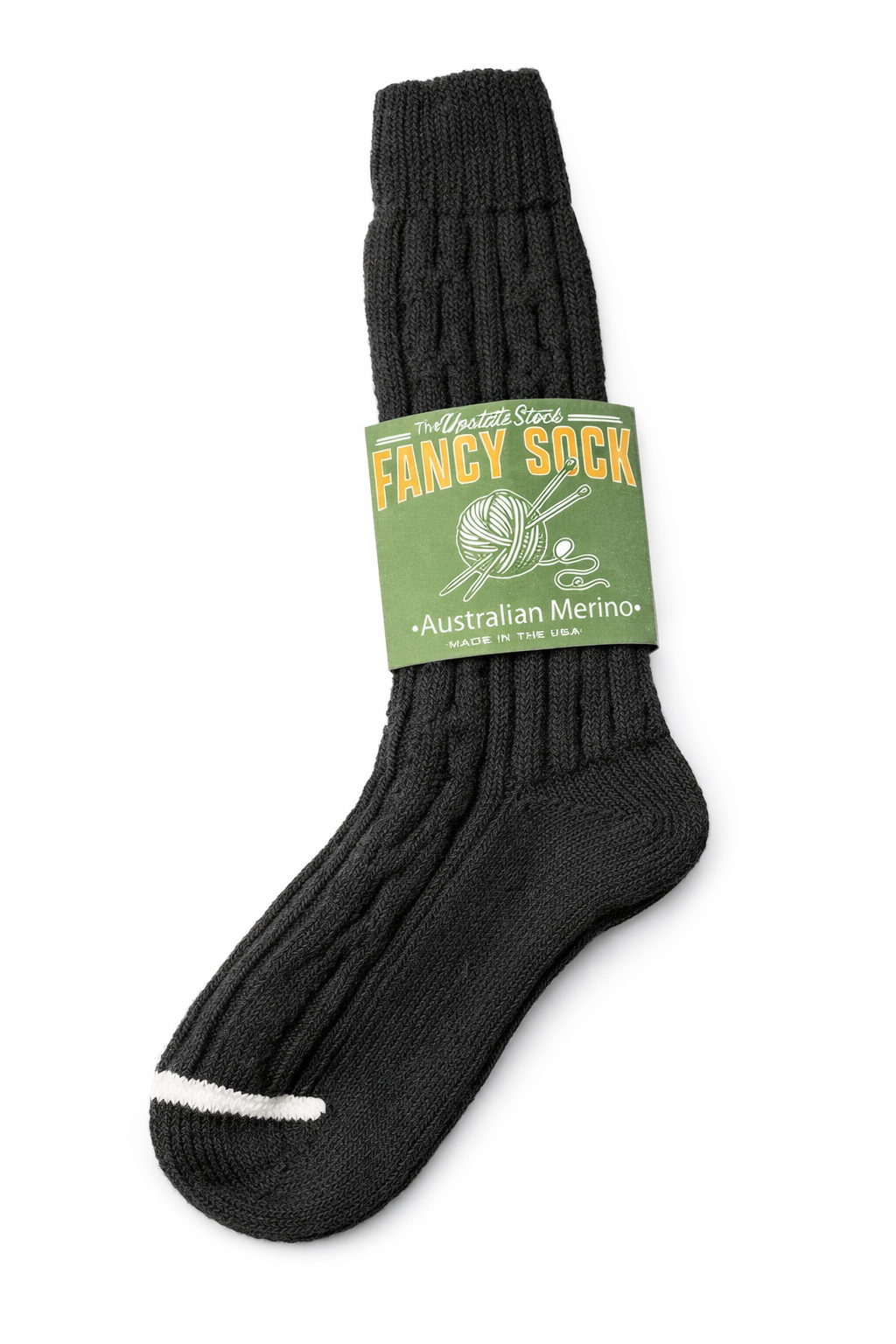The Merino Fancy Sock  - BLACK