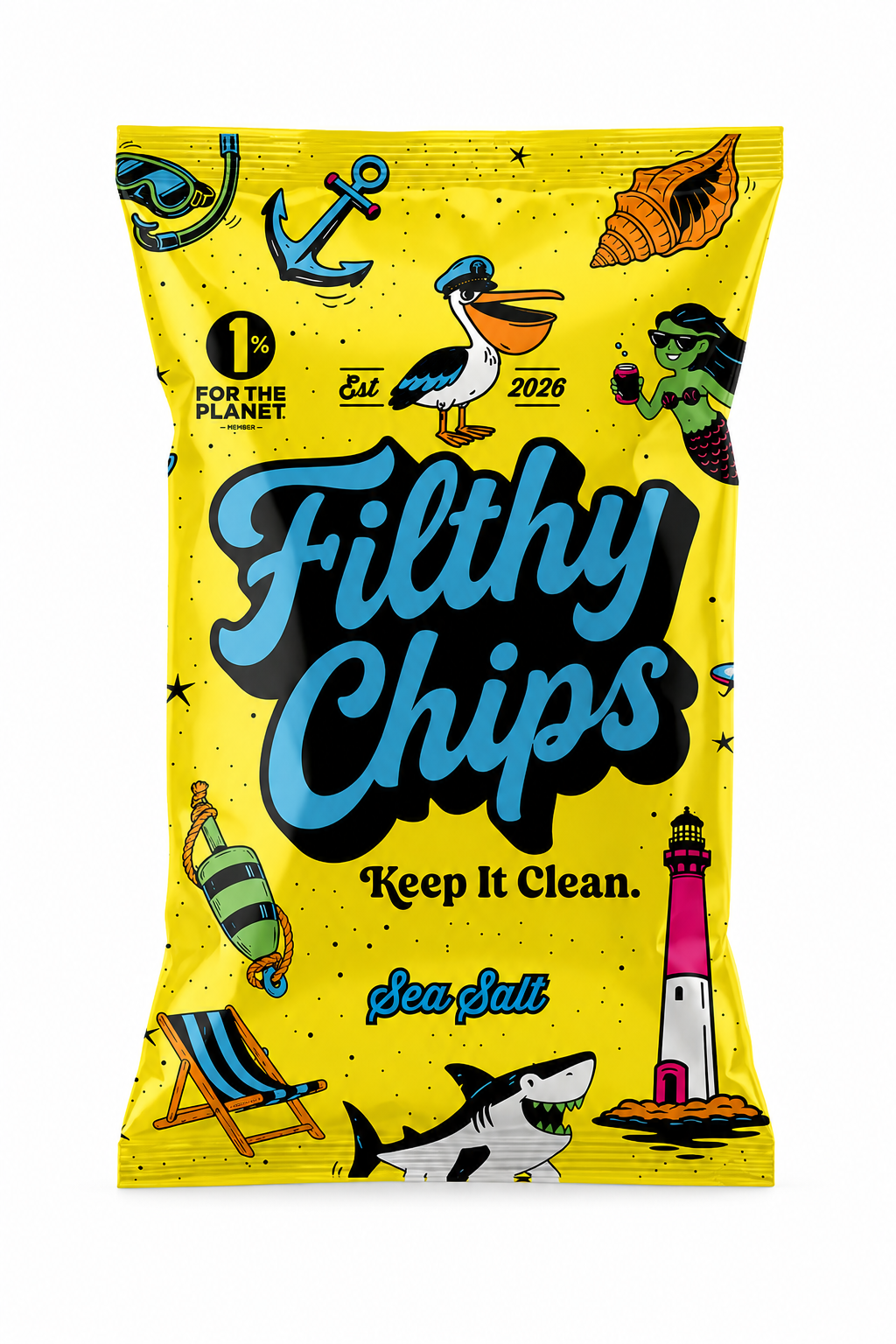 Filthy Chips 10 x 2oz Bags - Sea Salt