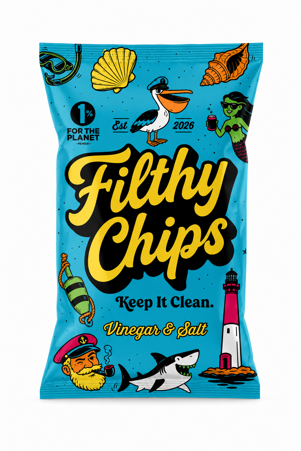 Filthy Chips 10 x 2oz Bags - Vinegar & Salt