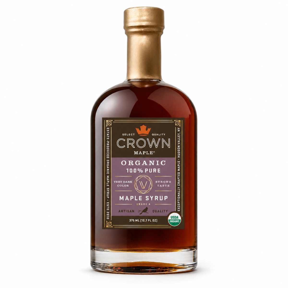 Crown Maple - Organic 100% Pure VERY Dark & Robust Maple Syrup 375ML