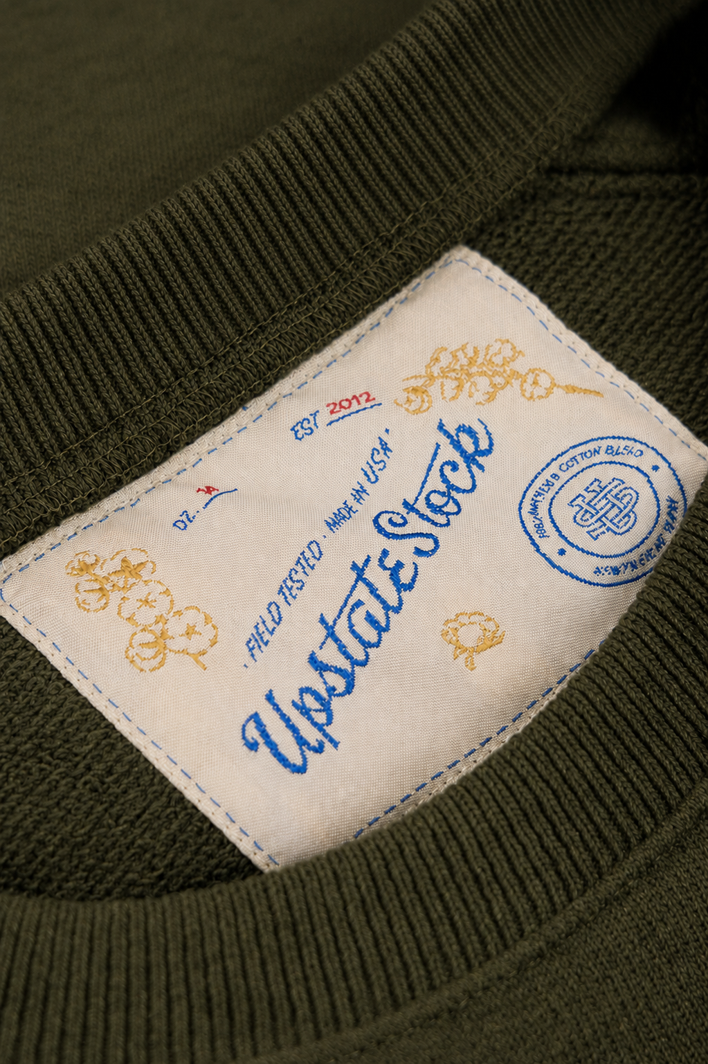 Amagansett Beach Upcycled Terry Cotton Sweater - Olive Drab