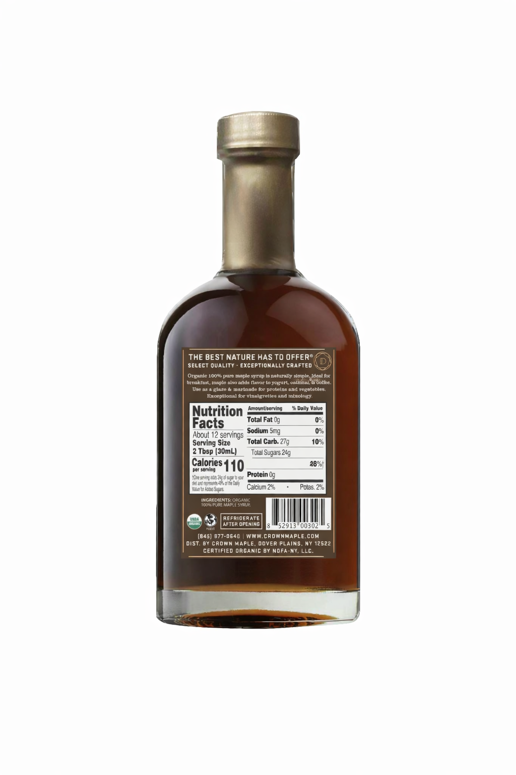 Crown Maple - Organic 100% Pure Dark & Robust Maple Syrup 375ML