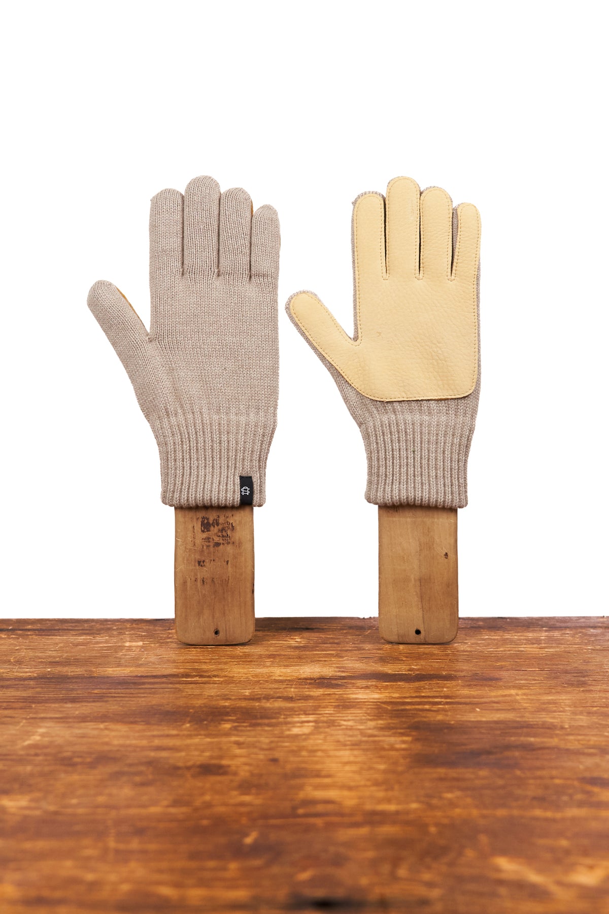 Merino Wool and Recycled PET Full Finger Glove With Natural Deerskin - HEMP