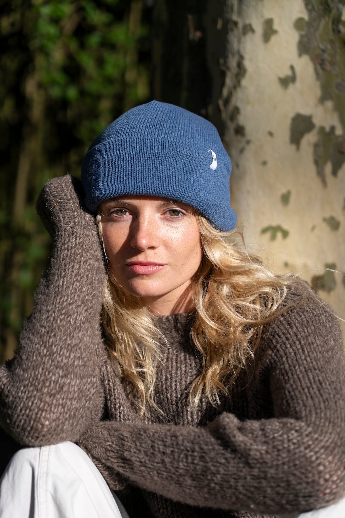 Excelsior Blue Easy Fit Upcycled Cotton Beanie - S/M and L/XL