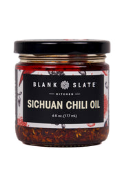 Jar of Sichuan Chili Oil from Blank Slate Kitchen on a white background