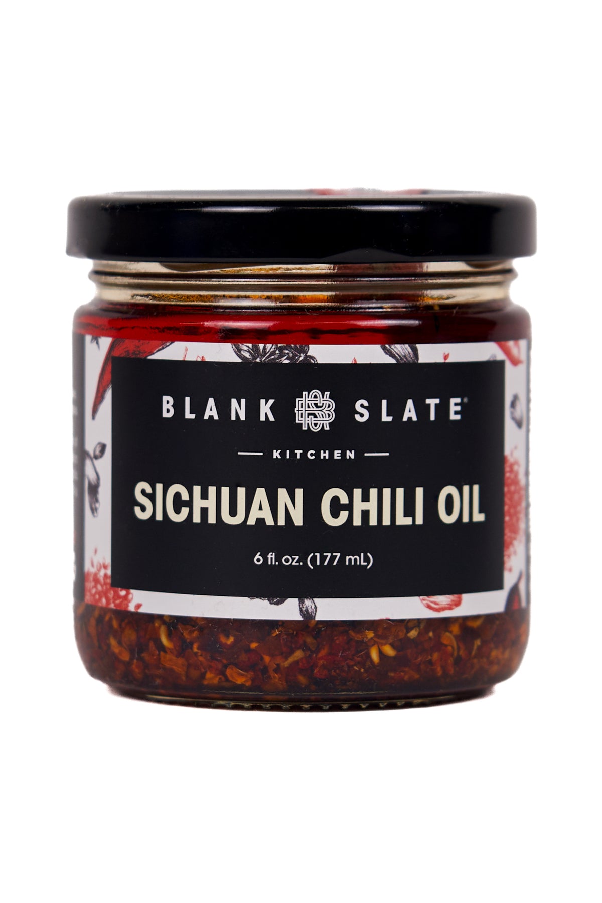 Jar of Sichuan Chili Oil from Blank Slate Kitchen on a white background
