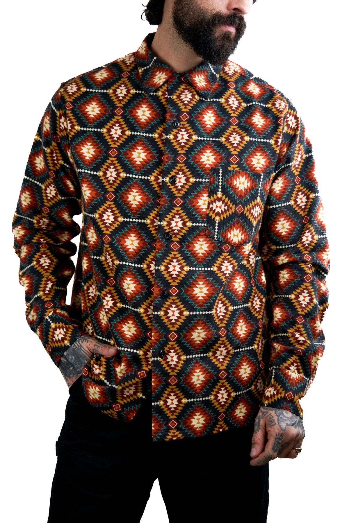 Cotton Flannel Button Down - The Southwest